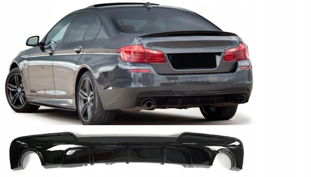 D1226266 - Спойлер диффузор задний BMW F10 F11 черный глянец