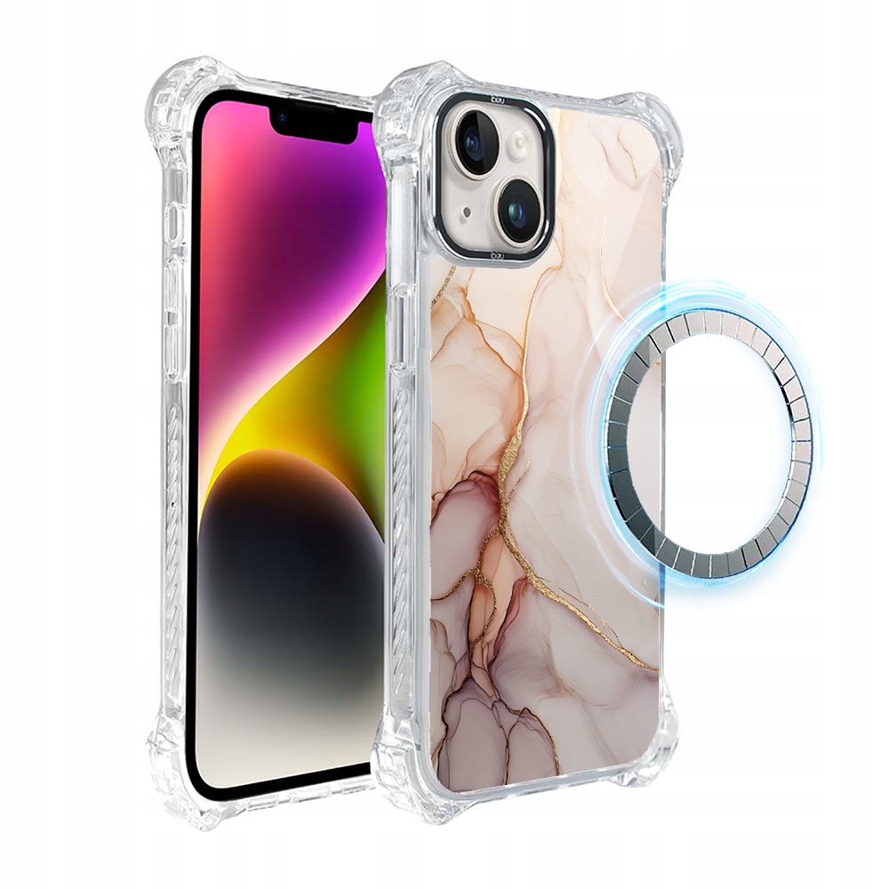 Pouzdro pro iPhone 14 Ibizu DropGuard Ultra s MagSafe, růžový alabastr