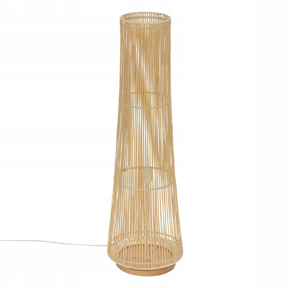 Stojanová Podlahová Lampa Bambusová Prírodná Hnedá Tienidlo 100 cm