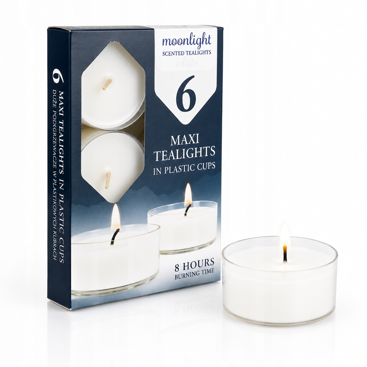 Podgrzewacze bezzapachowe MAXI 6 szt. tealighty, plastik kubek