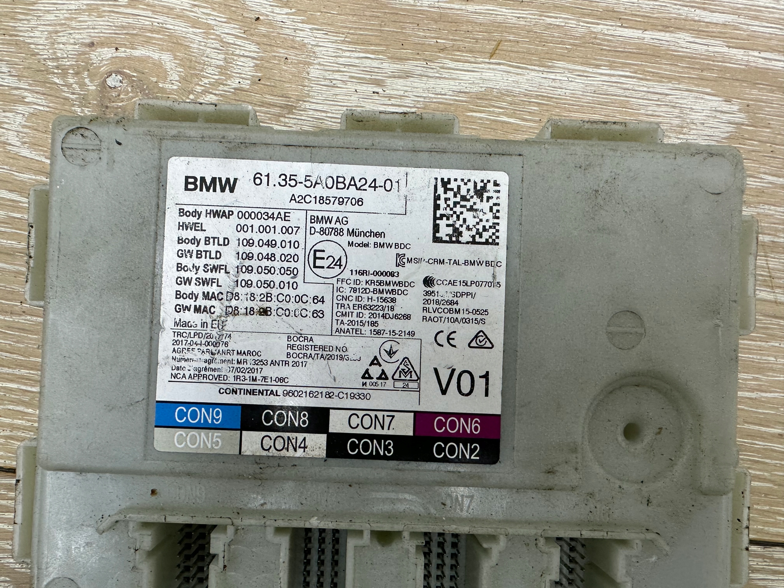 control unit module BDC BMW G30 G31 G32 G11 G12 5A0BA24