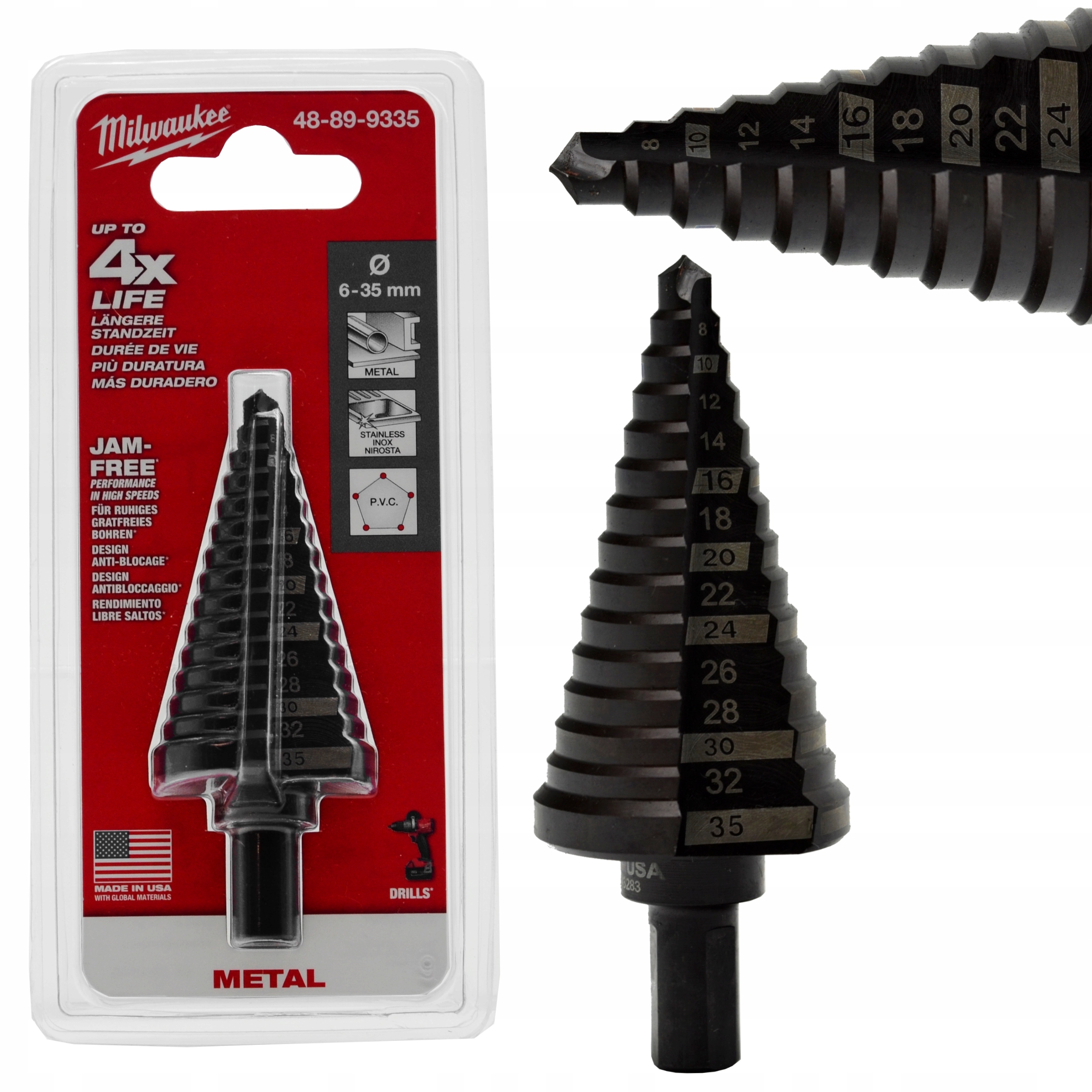 Wiertło Stopniowe Stożkowe Choinka Do Metalu Stali Plastiku 6-35 Milwaukee