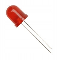 DIODA LED 10mm 300mcd CZERWONA MATOWA RED 10szt