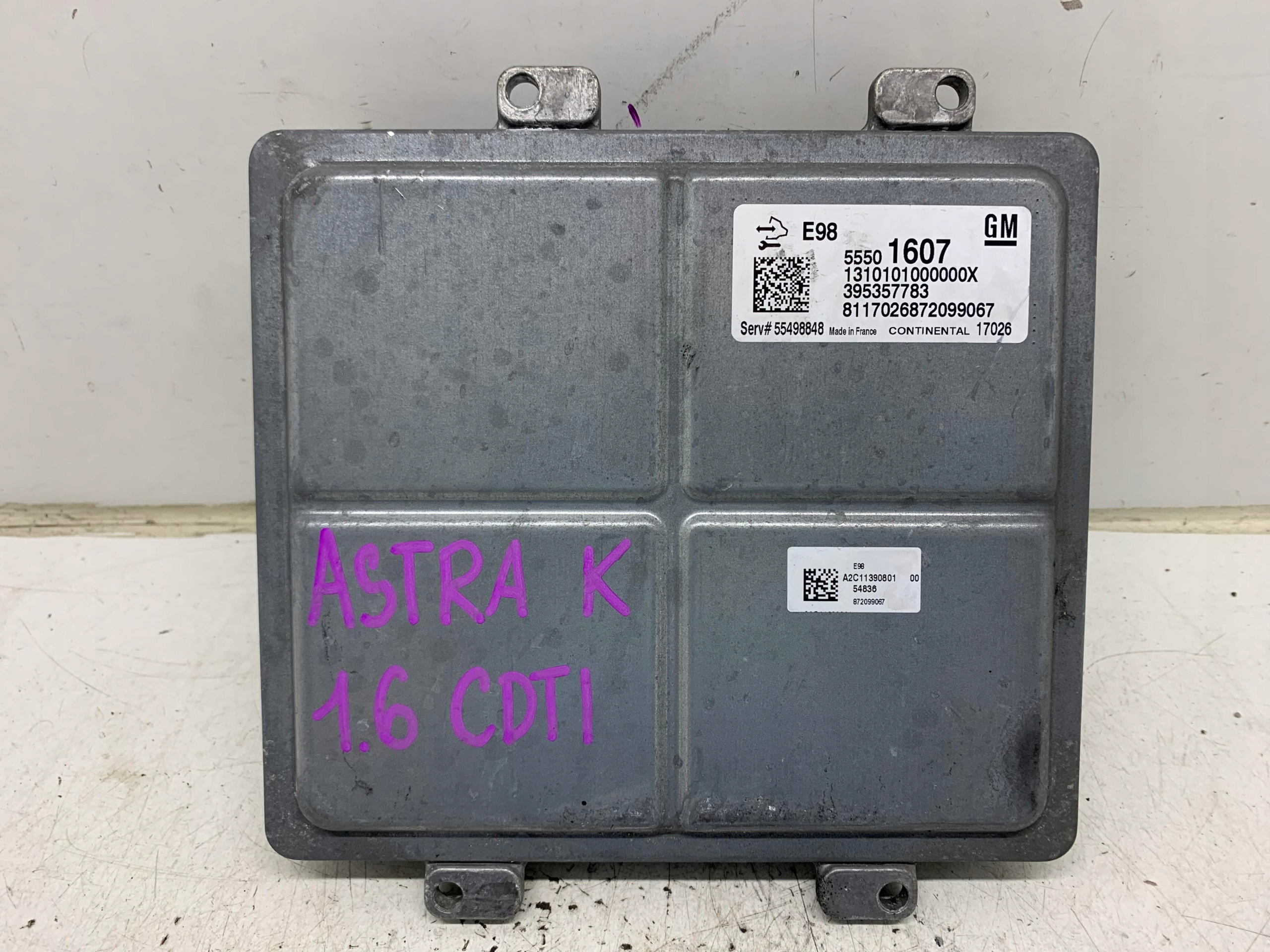 computer control unit of the engine 55501607 OPEL ASTRA K 1.6 CDTI 15-19