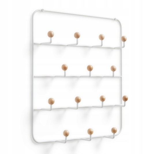 Nástěnný věšák na oblečení do předsíně, na dveře, zeď Estique, bílý