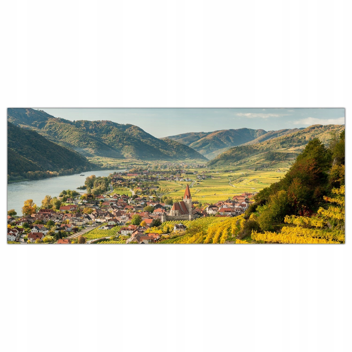 Vesnice Podzim Krajina 125x50 Lacobel do kuchyně