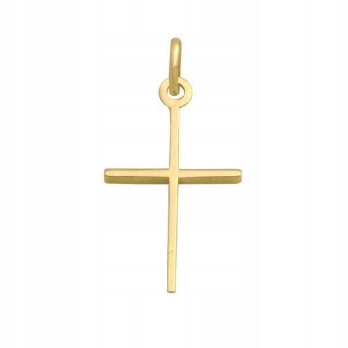 Křížek ze zlata 585 z nafukovací čtvercové trubičky dárek na křtiny