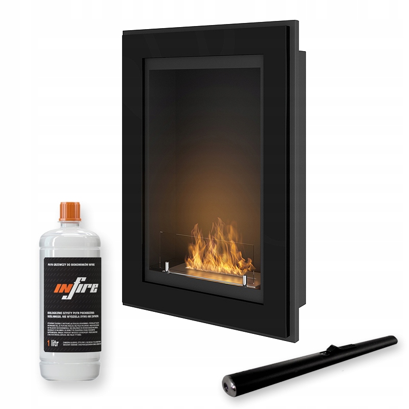 Zabudovateľný biokrb Frame 550 čierny s sklom Simplefire