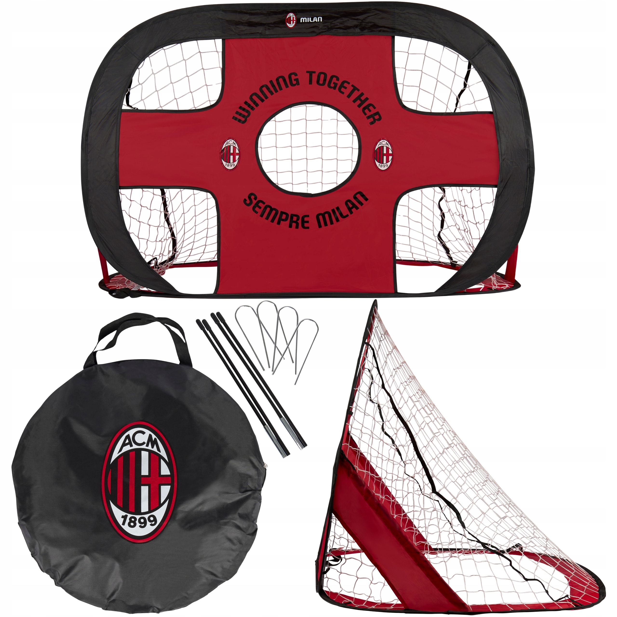 Ac Milan Bramka Piłkarska dla Dzieci do Piłki Nożnej Składana Przenośna
