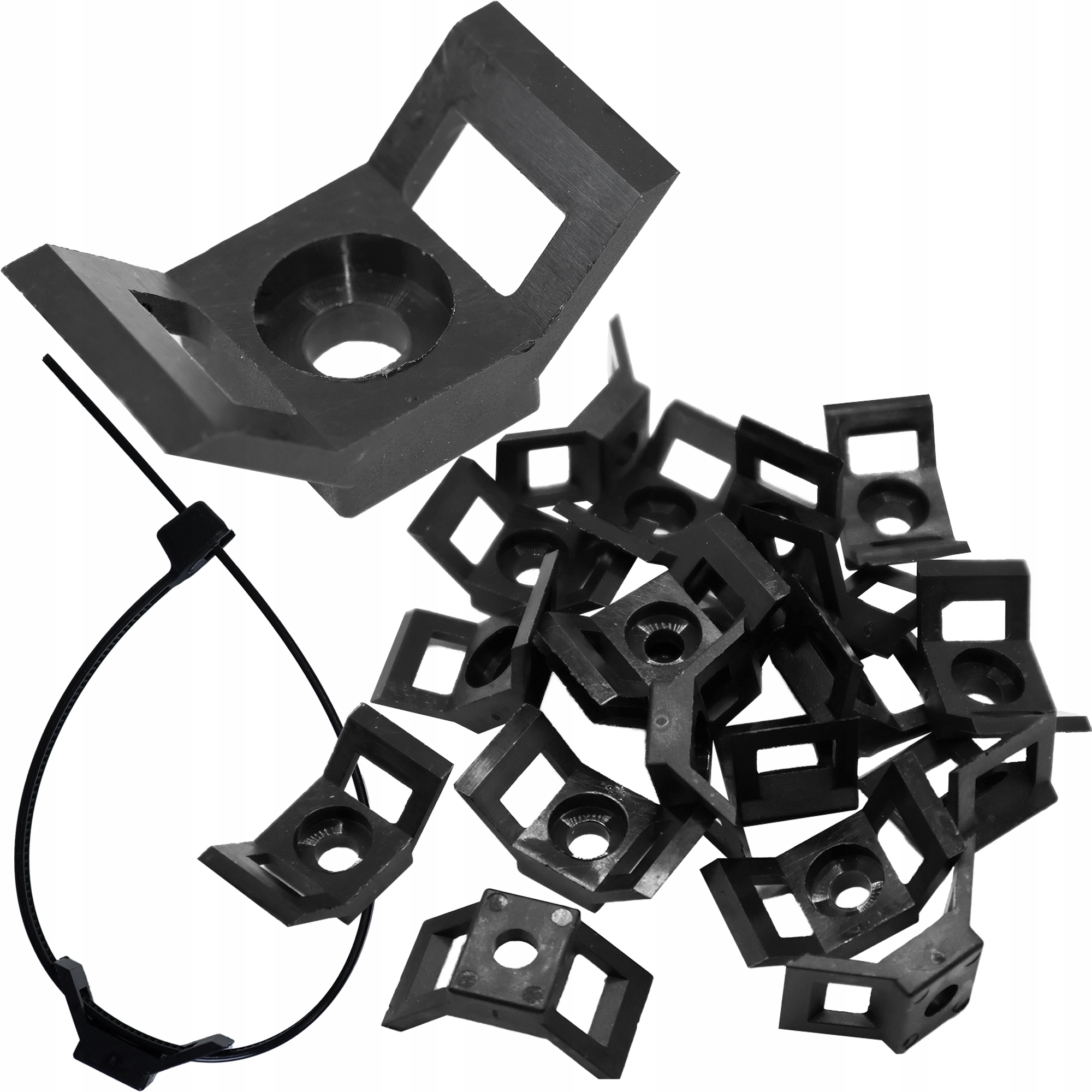 20x Podstawka Montażowa Opasek Kablowych Peszla Mocowanie Na Wkręt 28x15mm