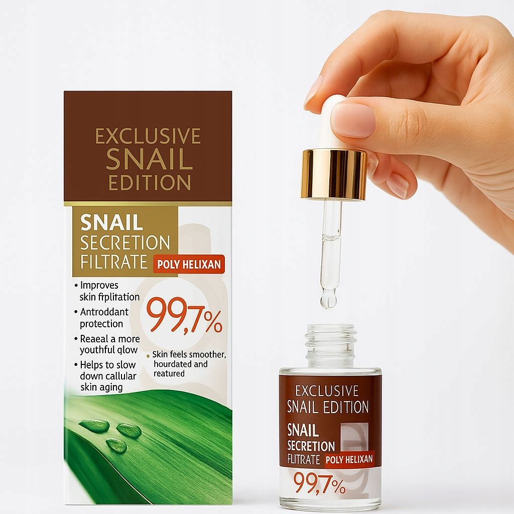 Snail Sérum na obličej 15 ml Obnova Anti Aging Hladká pokožka 99,7% na jizvy