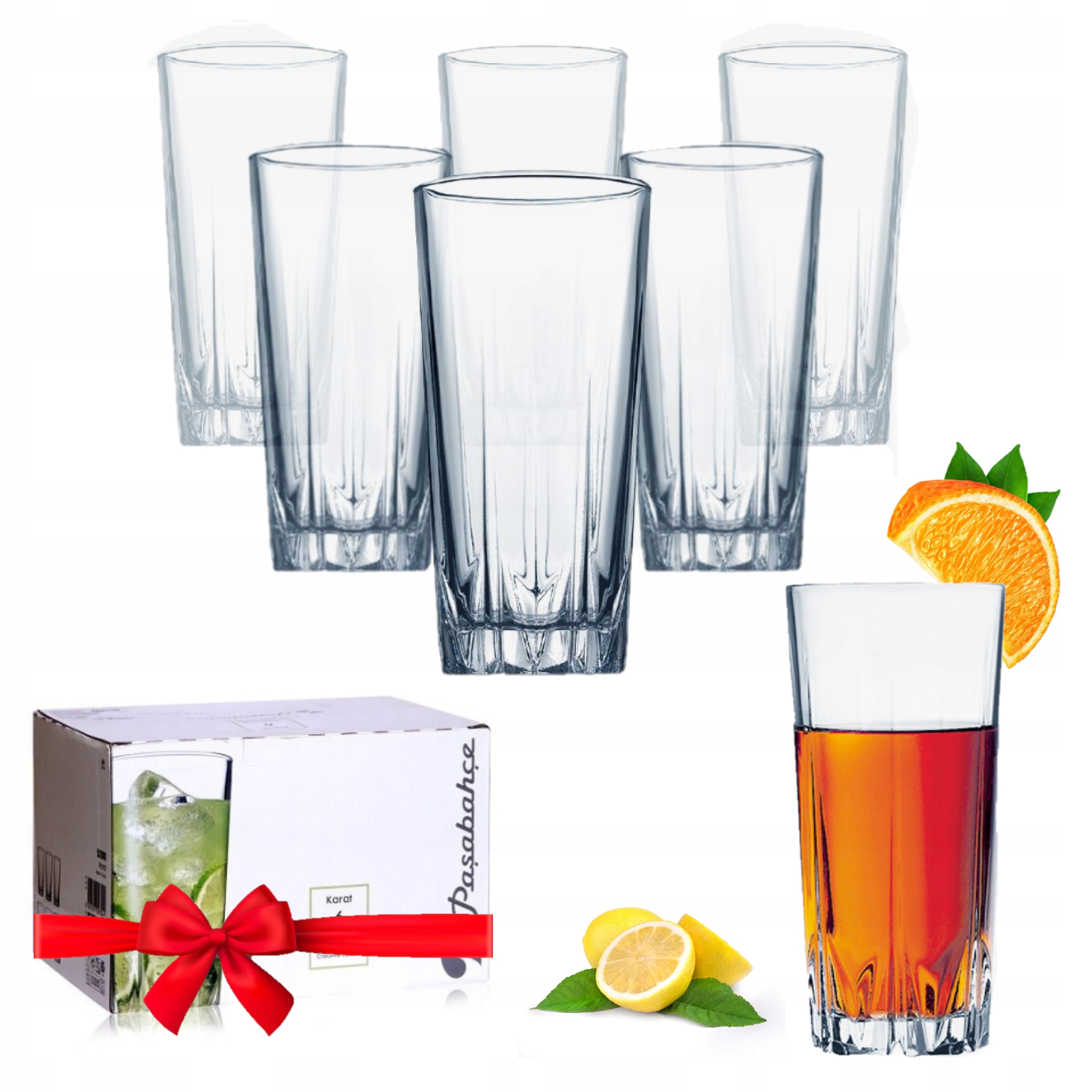 SZKLANKI DO DRINKÓW PIWA WYSOKIE KOMPLET 6 330ML