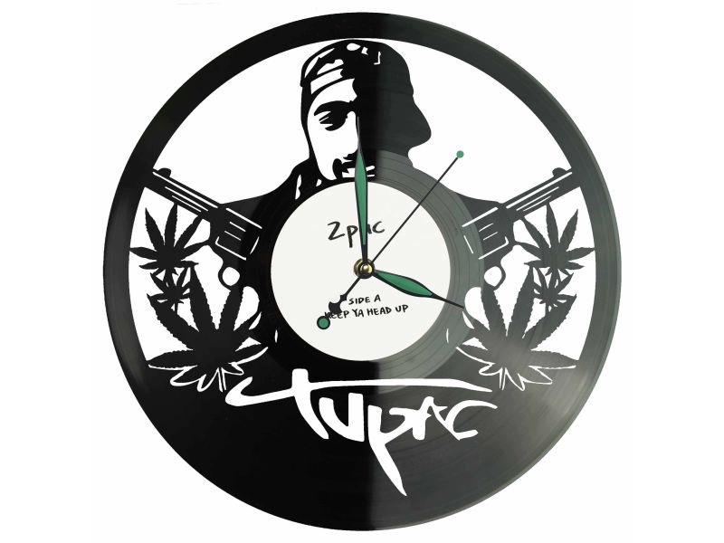 2Pac Vinyl Nástěnné hodiny Vinylová deska Unikátní dekorace pro fanoušky hudby