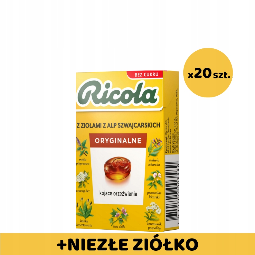 Levně Ricola Original 27,5 g (souhrnně 20 kusů) Dárek