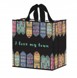 TORBA NA ZAKUPY WIELOKROTNEGO UŻYTKU 24L MIASTO CZARNA FRASPO