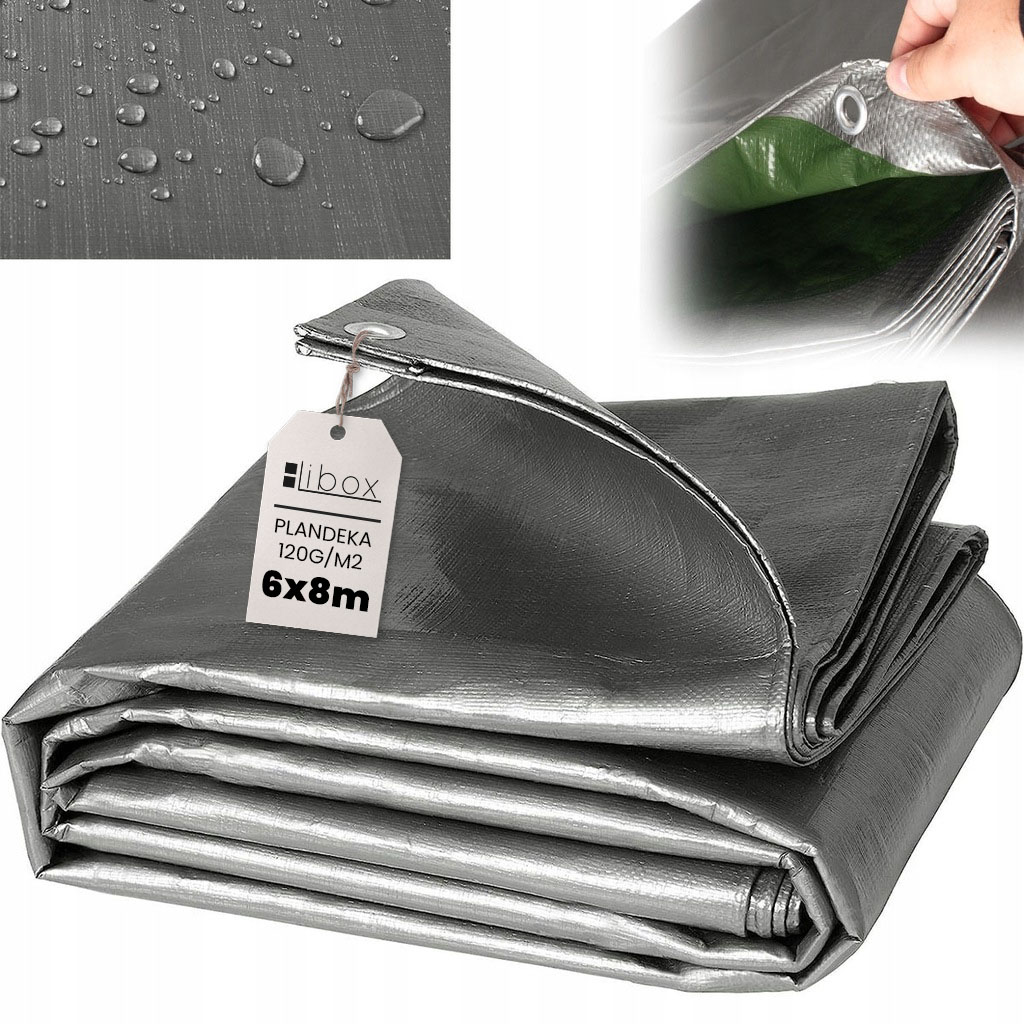 Plandeka 6X8 Gruba Mocna Mrozoodporna Plandeki Do Przyczepki Wytrzymała 8X6