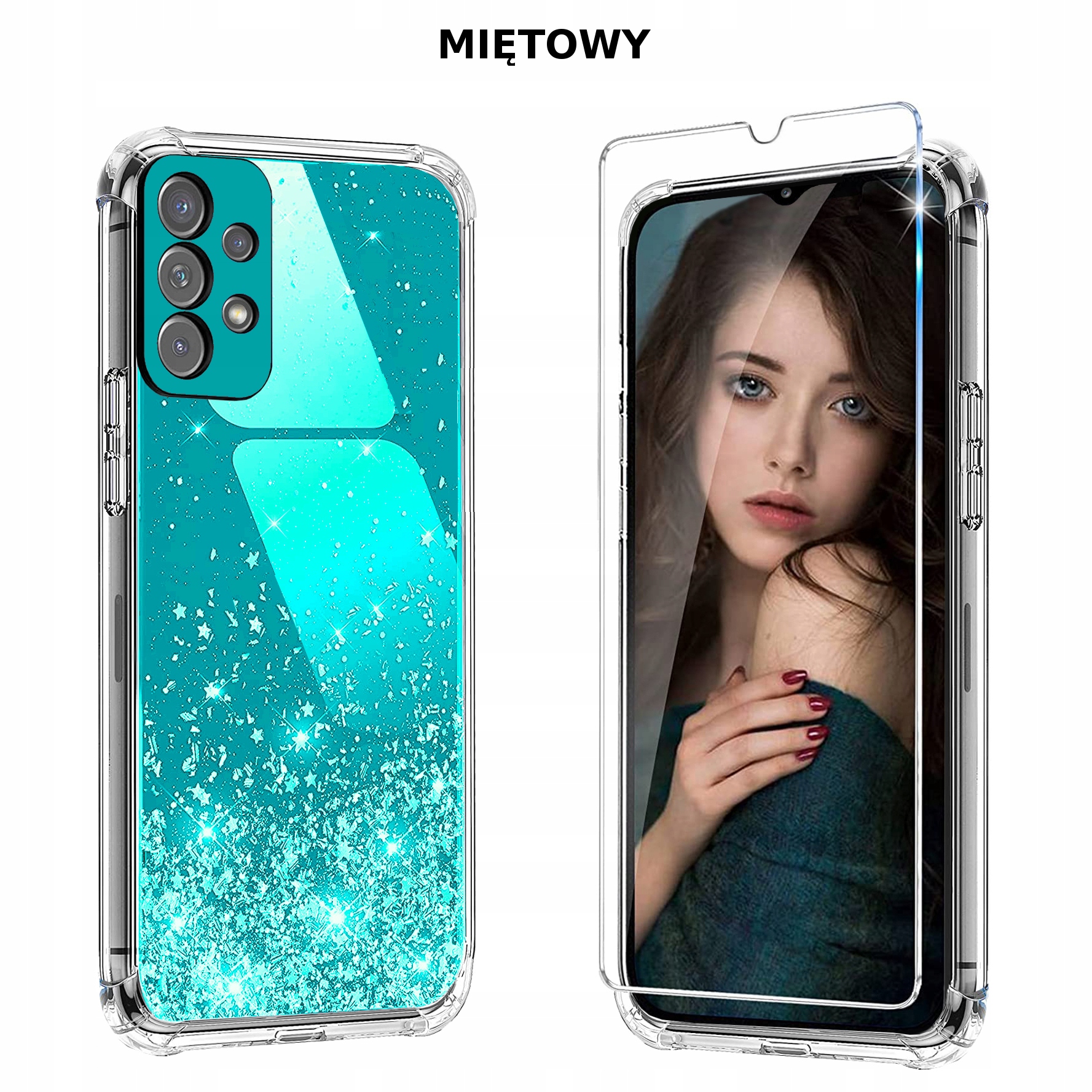 ETUI BROKAT DO SAMSUNG A32 4G +SZKŁO Kolor różowy