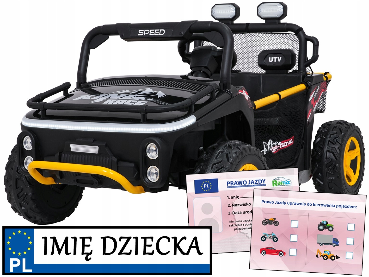 duże auto na akumulator dla dzieci Buggy Utv Speed Pilot piankowe koła