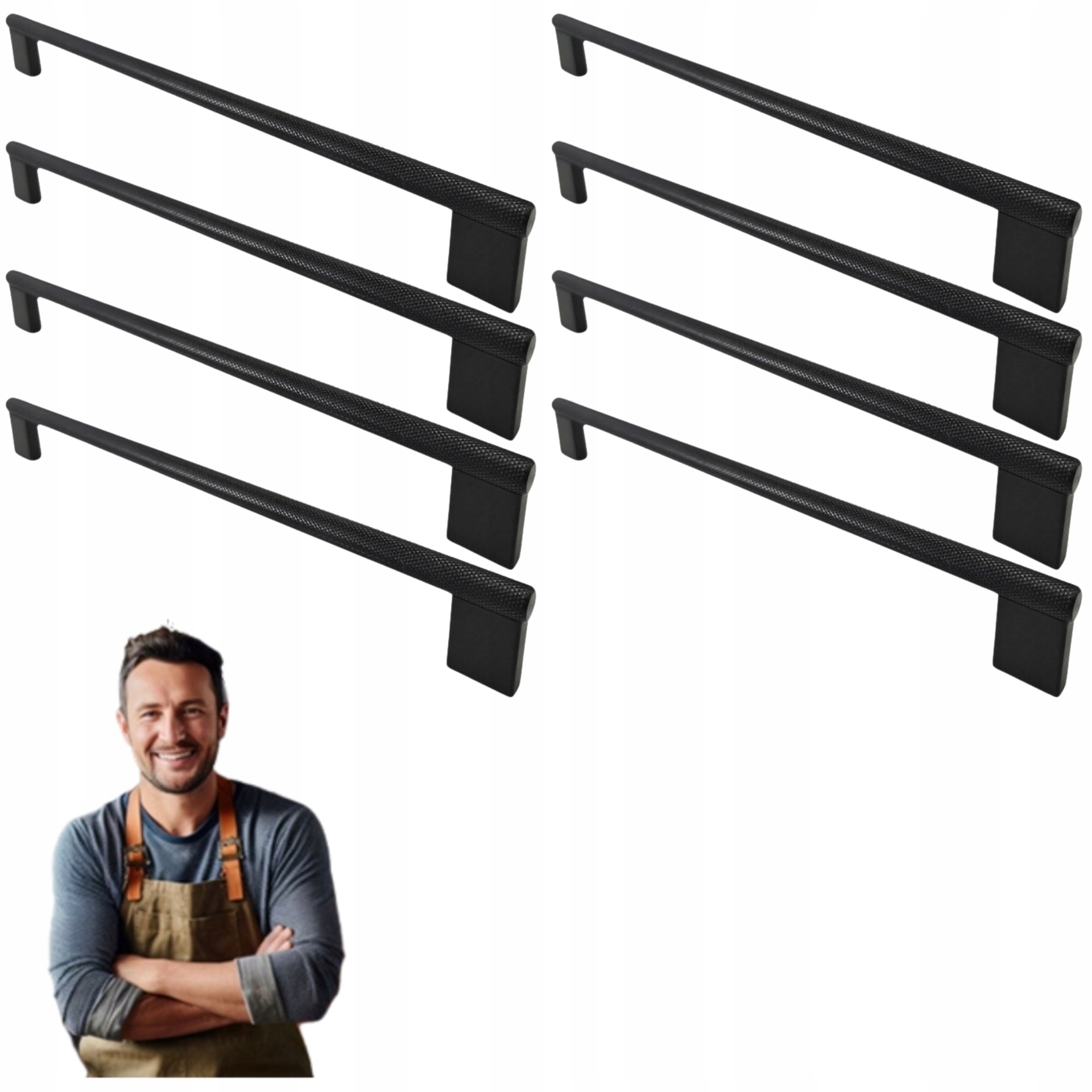 Nábytkový držiak na skrinku Zásuvky Barro 256 mm Čierne Radełko 8ks