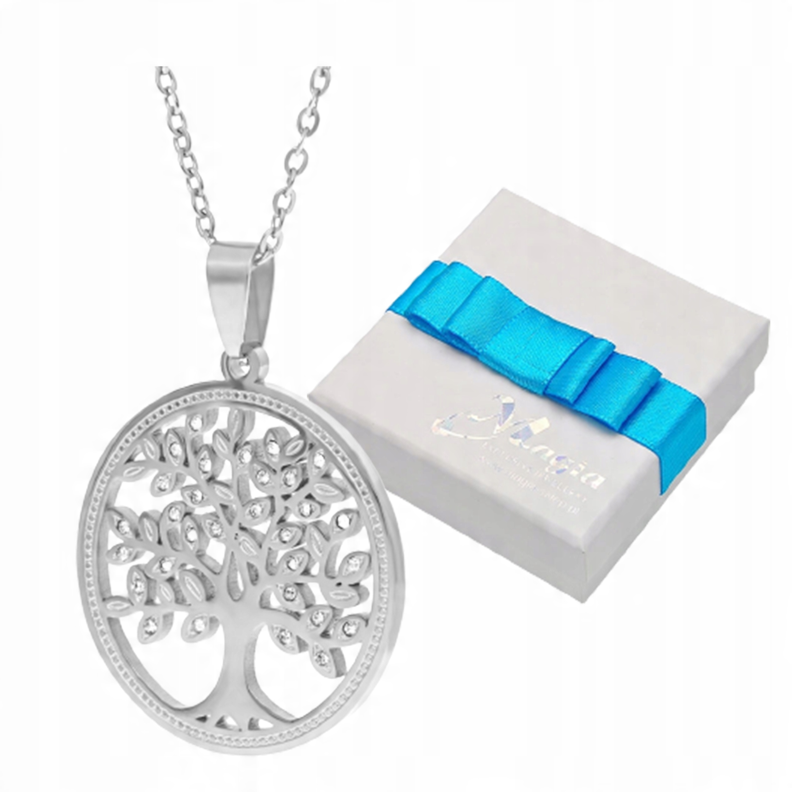 

Srebrny Naszyjnik Drzewko Szczęścia Swarovski Box