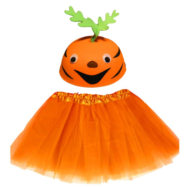 STRÓJ MARCHEW MARCHEWKA CZAPKA + SPÓDNICZKA 3-9 LAT