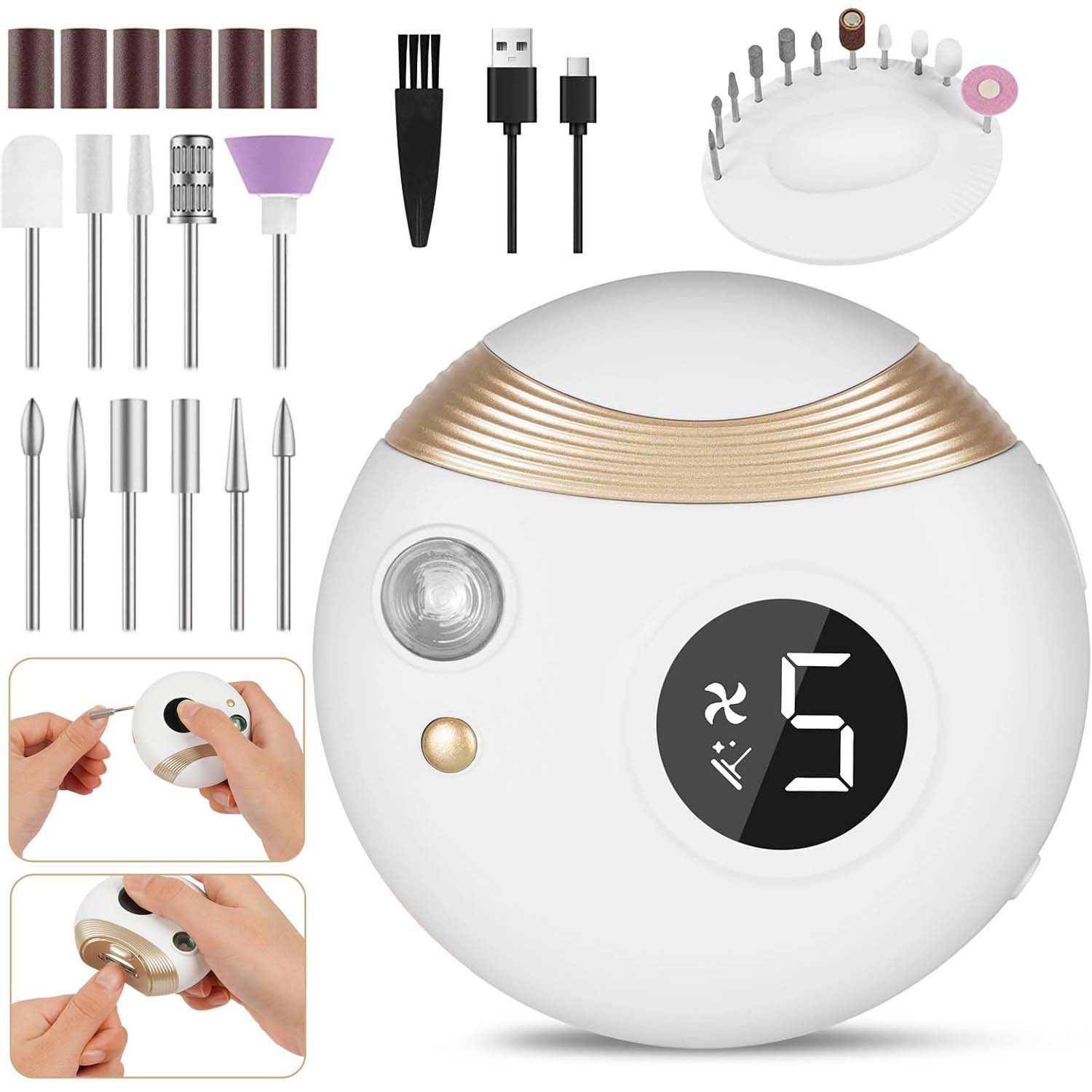 Elektrický Automatický Kleštičkovač Na Nehty Pro Leštění Nehtů 3V1