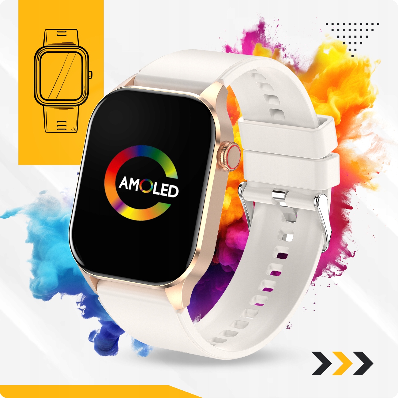 SMARTWATCH DAMSKI MENU PL GLIKEMIA CIŚNIENIE TĘTNO HRV PPG TEMPERATURA TLEN Marka JG Smart