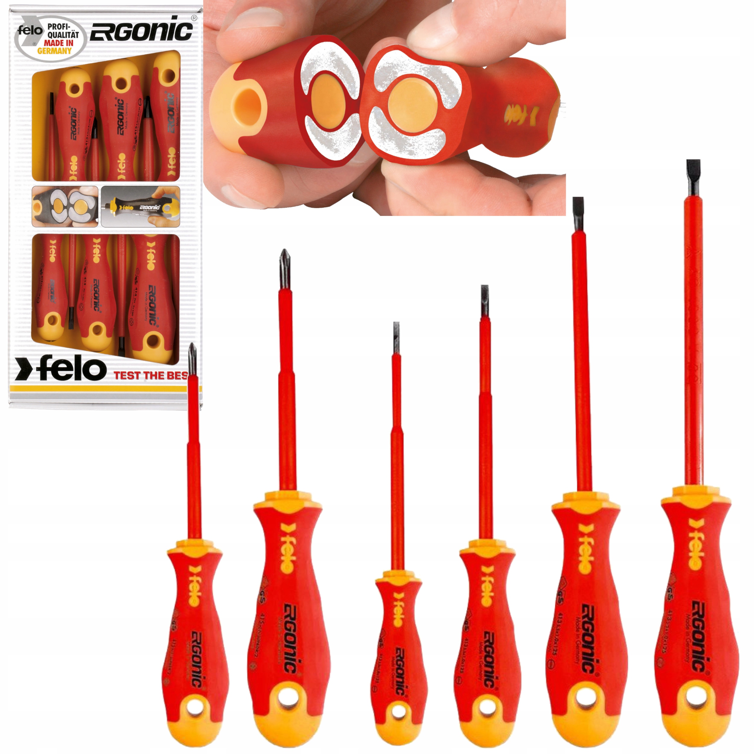 

Felo Zestaw wkrętaków izolowanych Ergonic 400