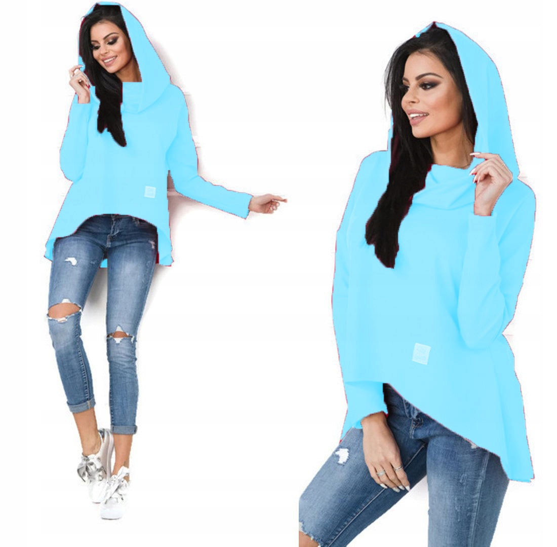 

Asymetryczna Tunika Bluza Sukienka Komin Kaptur XL