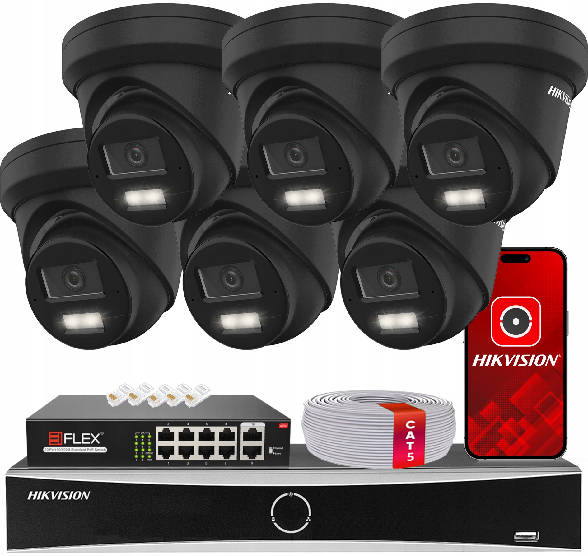 Sada na monitorovanie 8MPx Hikvision Acusense 6x DS-2CD2383G2-LI2U Black PoE
