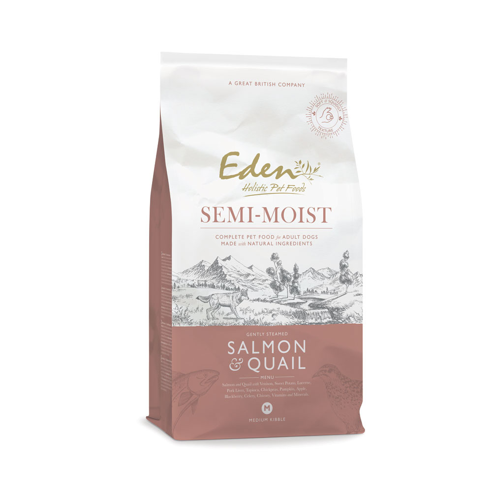 Eden Łosoś Przepiórka 2kg Półwilgotna dla psa Miękka Karma Premium Bez Zbóż