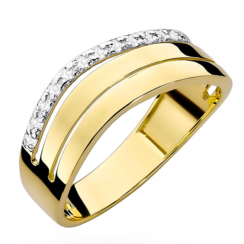 Zlatý Prstýnek Prsten s Brilianty 0,09 ct