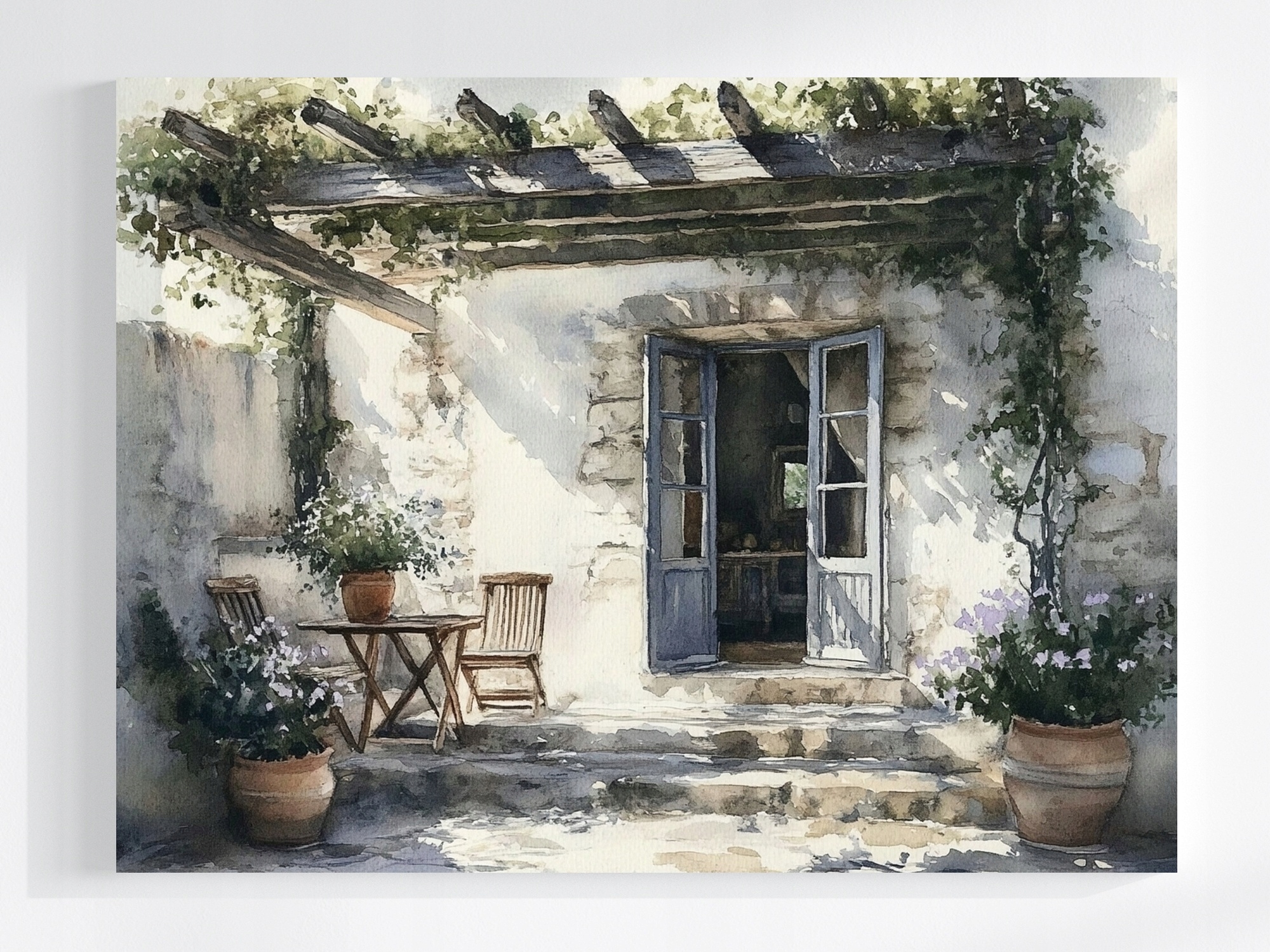 Obraz Na Plátně Canvas Krajina Středomořský Dům Terasa Zahrada 80x60