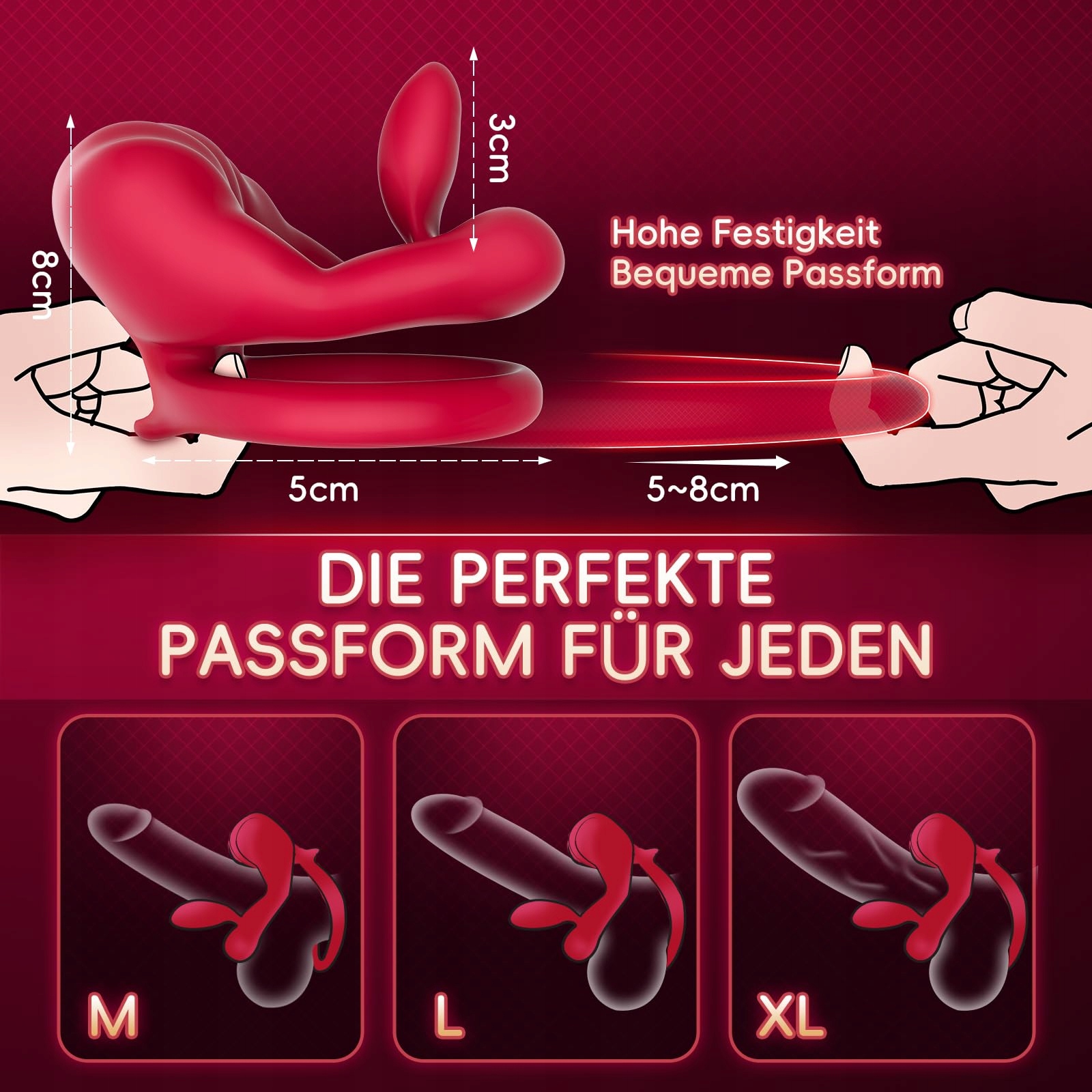 LIPENIS Wibrator Pierścień Dla Mężczyzn Stymulator Klitorisu 10 Trybów — miniatura 5