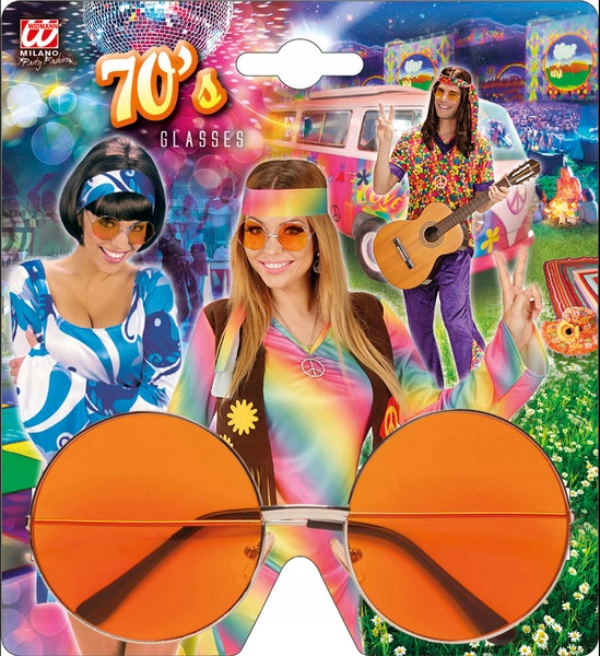 OKULARY BIG MAXI LENONKI POMARAŃCZ LATA 70 HIPPIS Marka Widmann