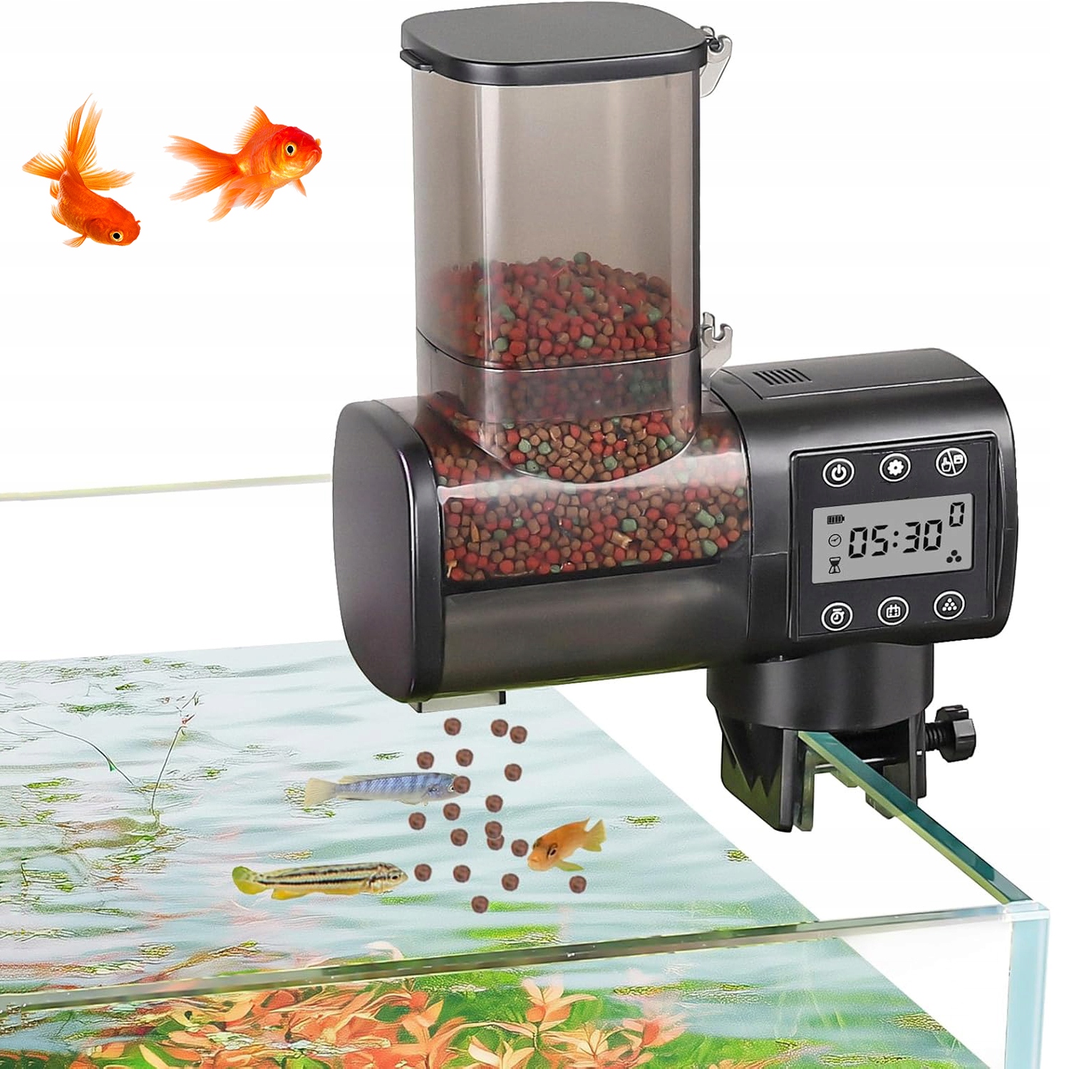 Levně Automatické Krmítko Pro Akvária, Krmení Ryb, 500 ML Automatický Dávkovač Krmiva Pro Ryby