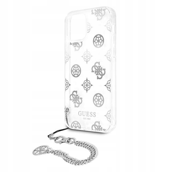 GUESS etui case + Łańcuszek do iPhone 12 Pro Max Kolor srebrny