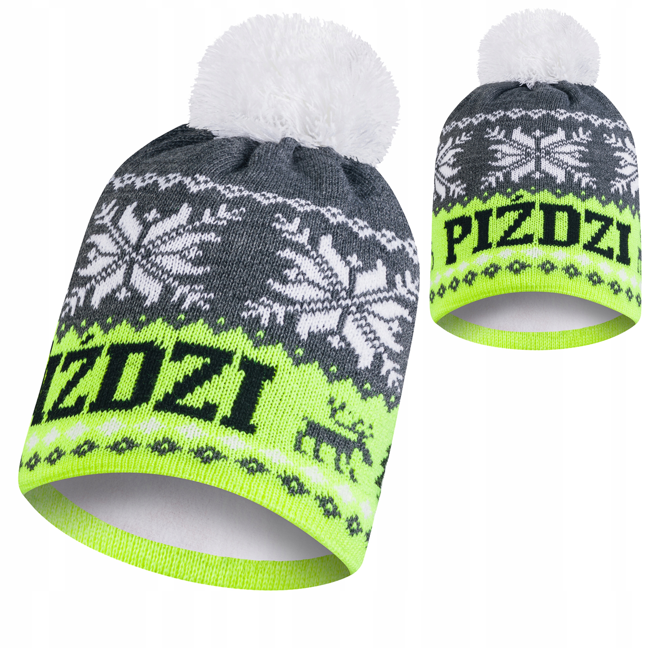 

Czapka zimowa Piździ z pomponem polar termoaktywny