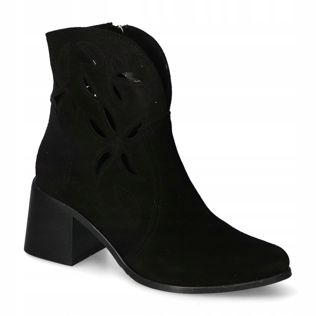 Kotníkové Boty ažurové boty Lewski Černé Semišové 37