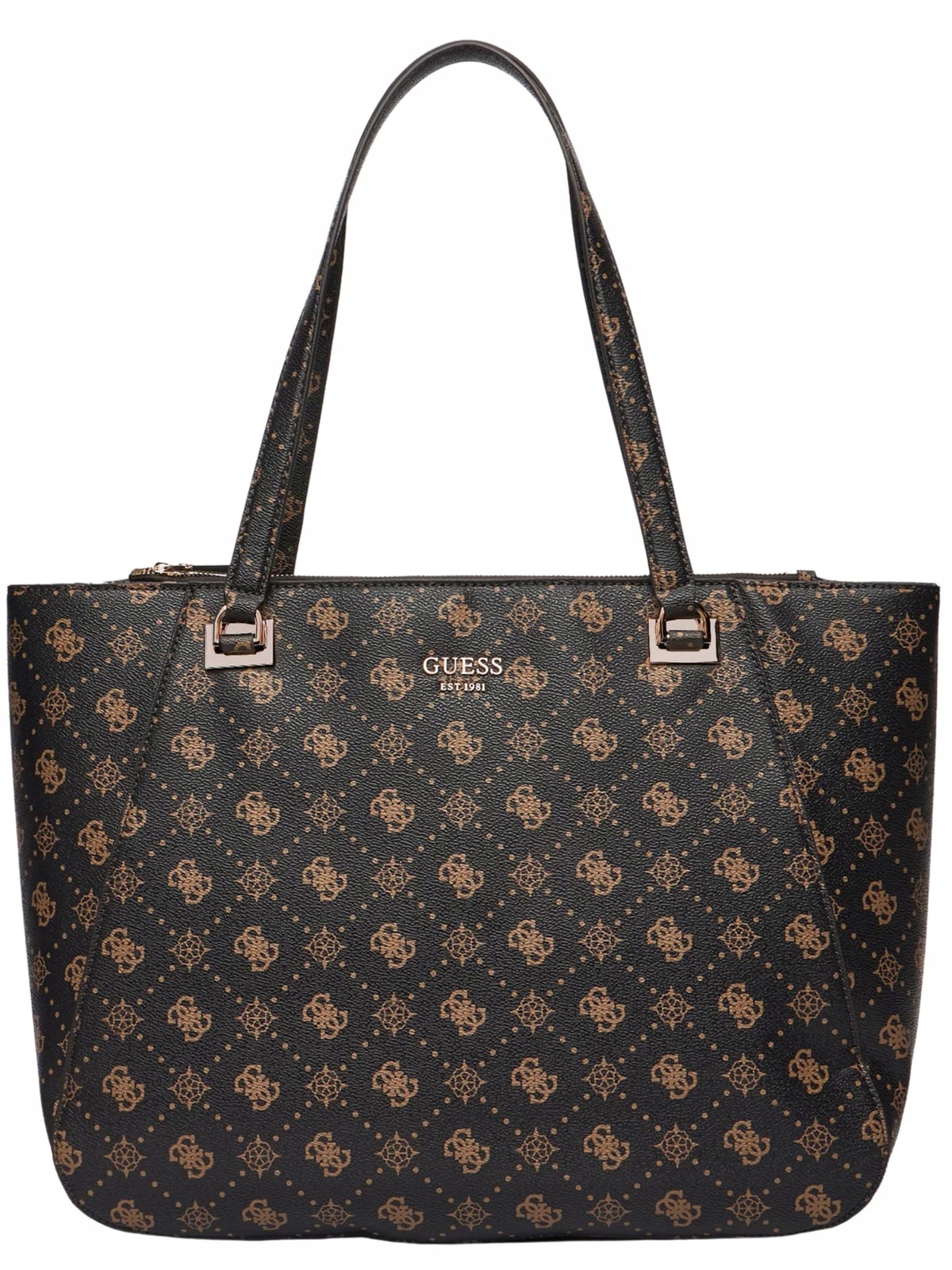 Dámská kabelka Guess Calebra Travel velká TWLP95 36024 Hnědá Monogram