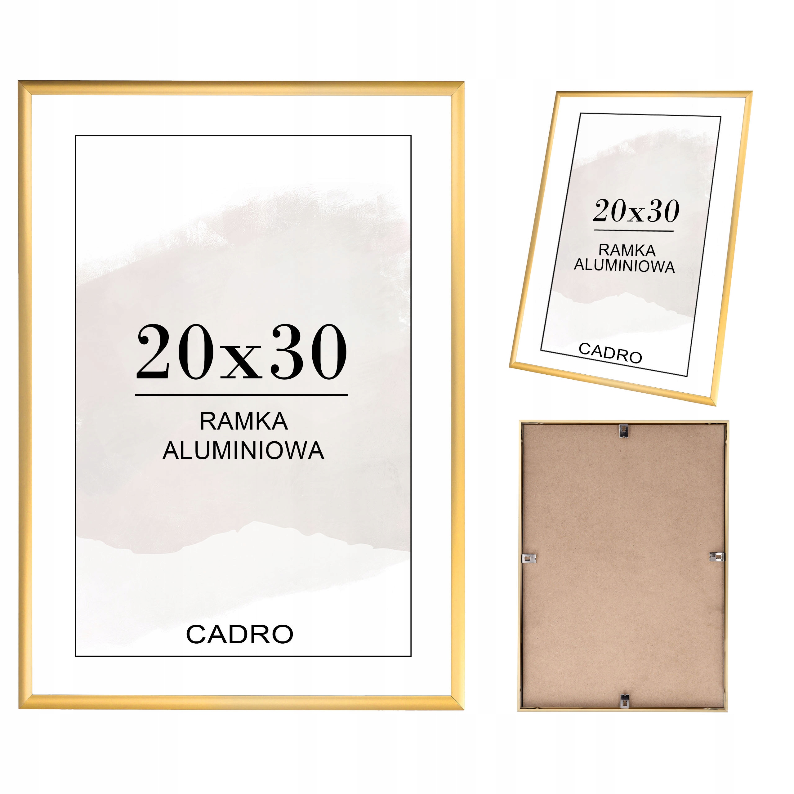 

Ramka na zdjęcia 20x30 ramki aluminiowa złota