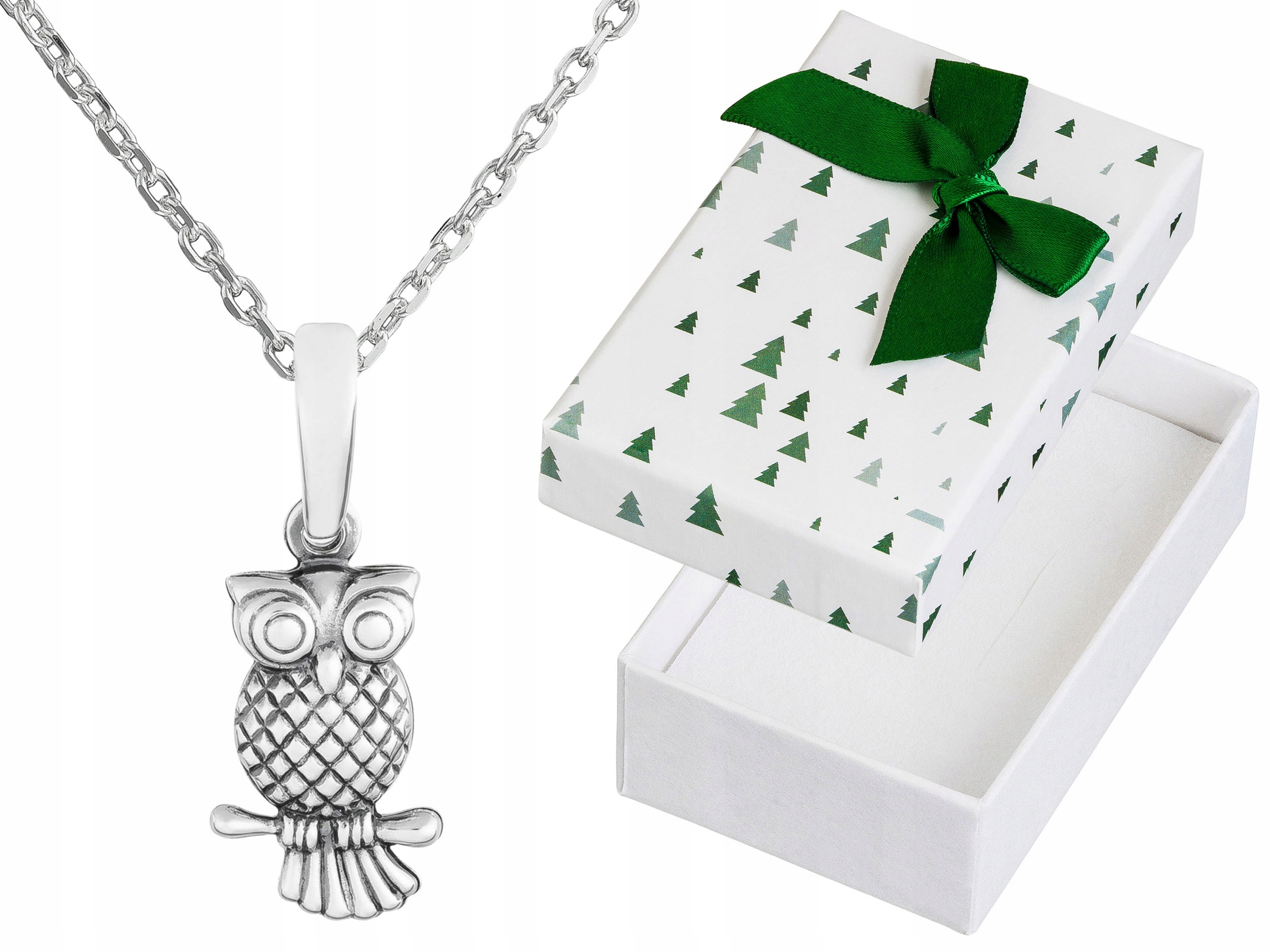 Krátký stříbrný dámský oxidovaný náhrdelník Sova Malý pták Stříbro Choker 32