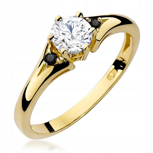 Zlatý Prstýnek S Safírem 0,60 ct Briliant Gravírování