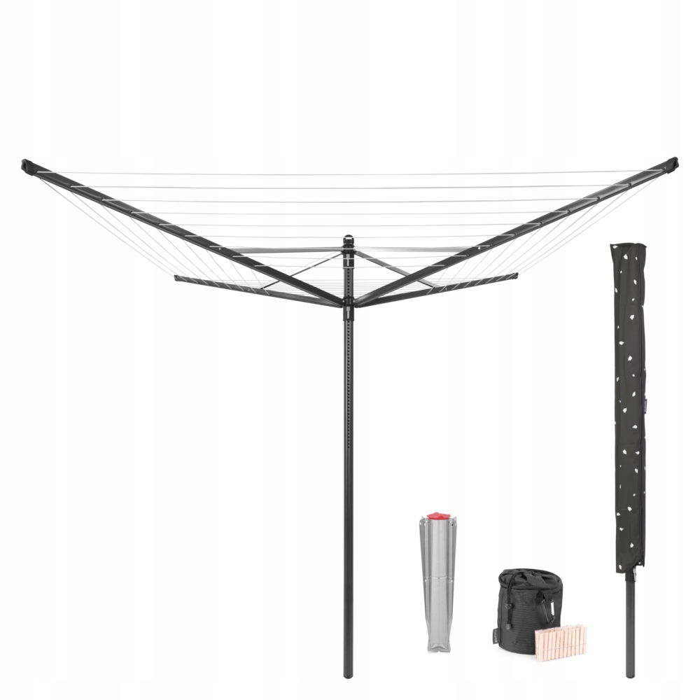 Brabantia Suszarka ogrodowa 50 m Mocowanie do gruntu, pokrowiec..