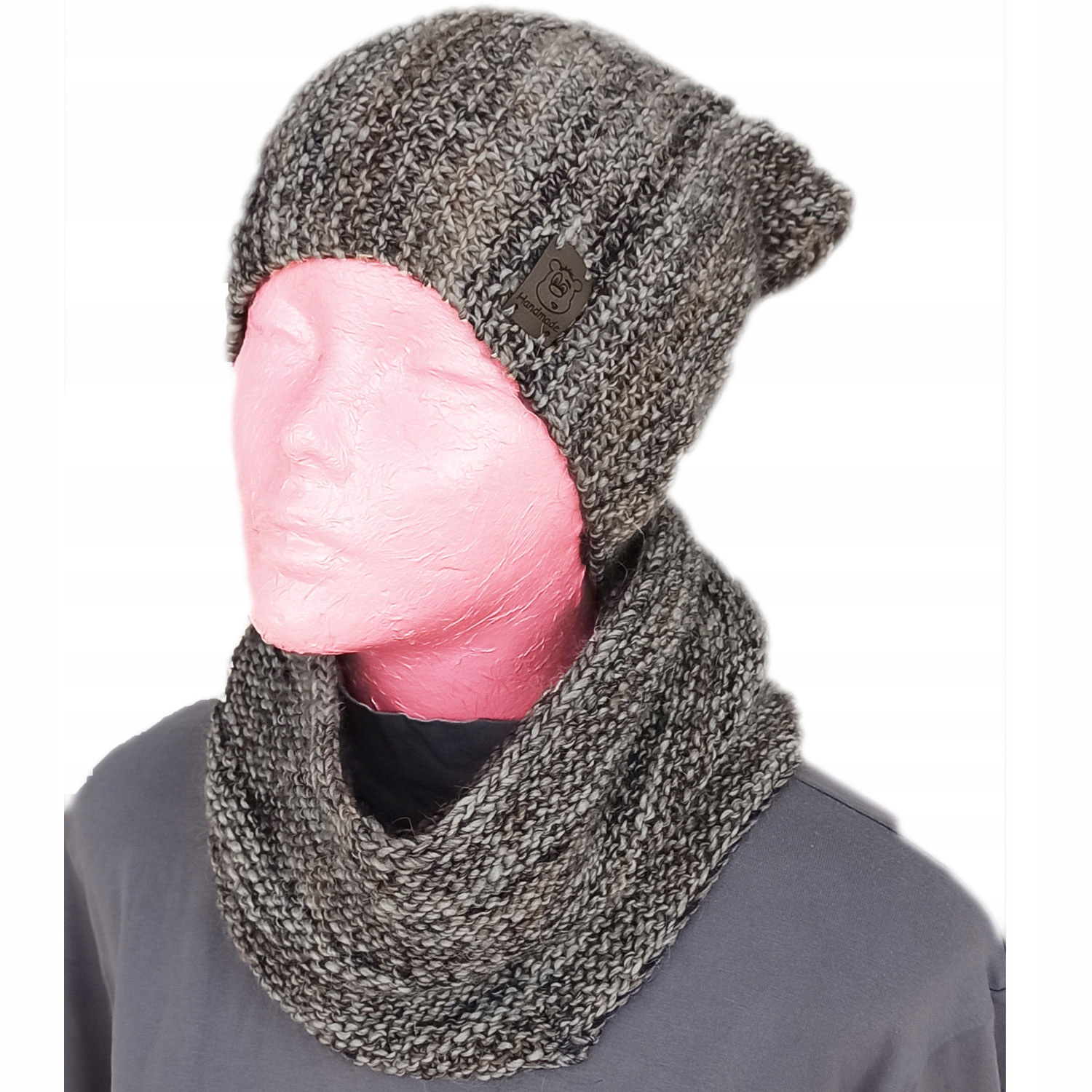 teplá šmoulí čepice nákrčník handmade