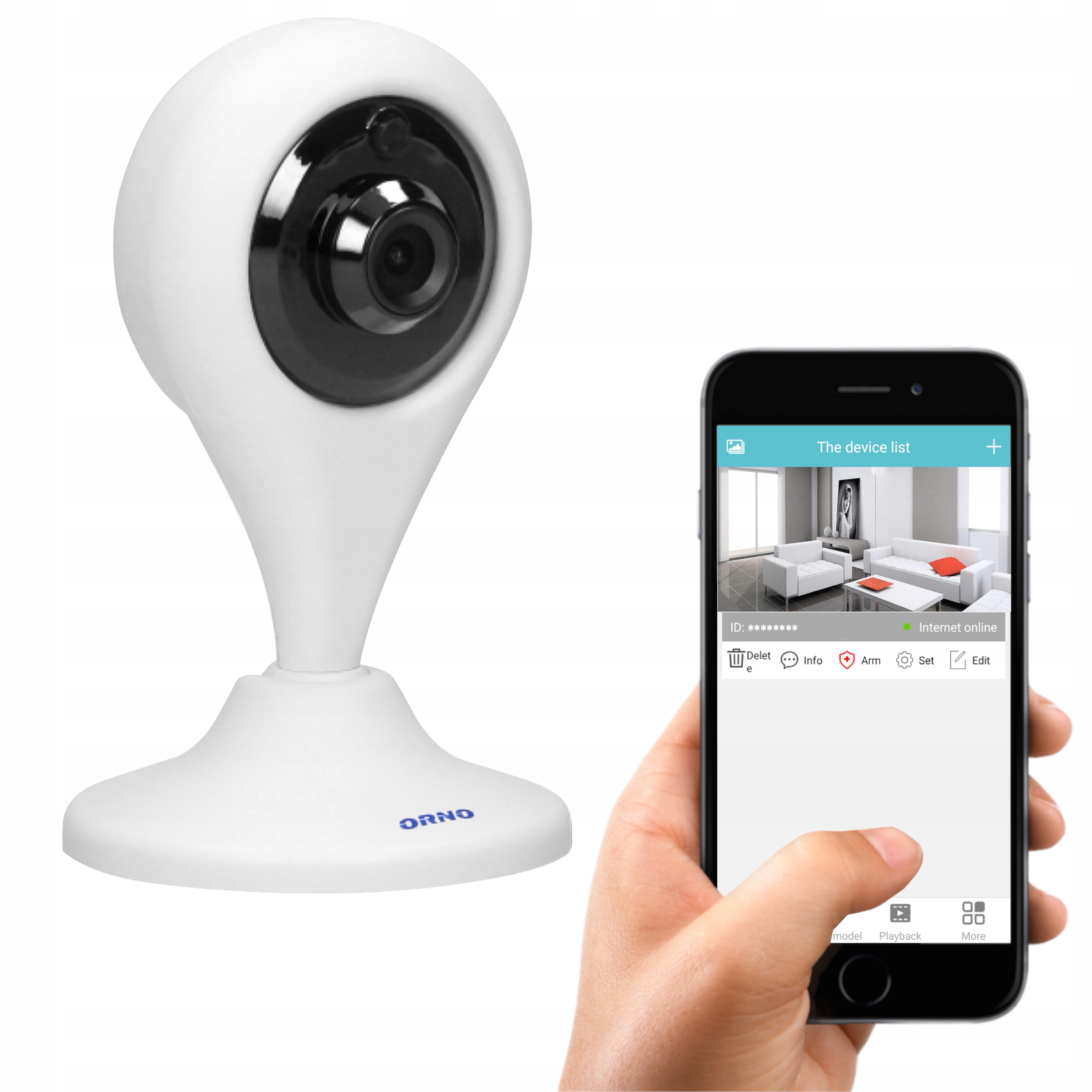 Kamera WiFi BEZPRZEWODOWA HD APKA + DETEKCJA RUCHU Marka ORNO