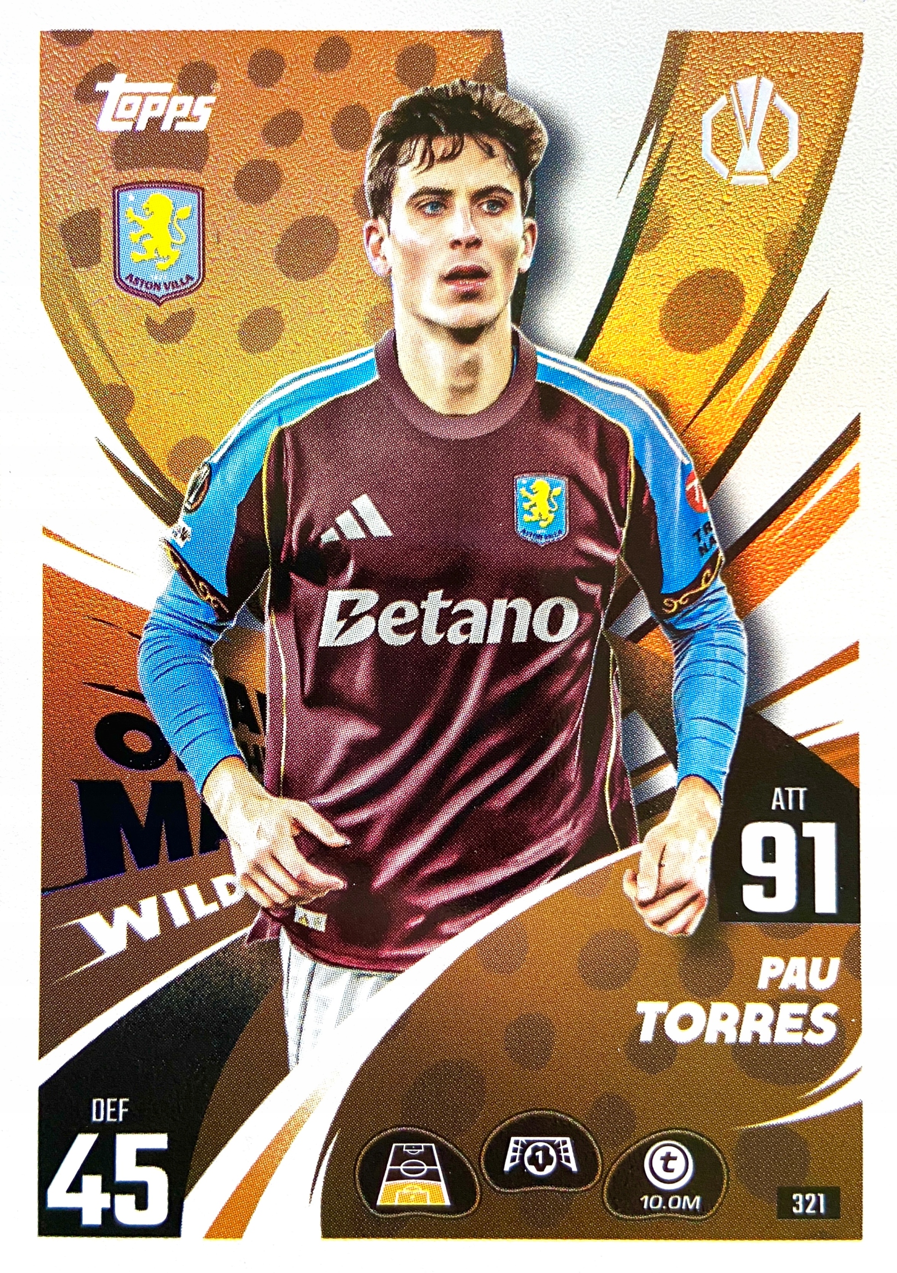 Match Attax Ucl 2025/26 2026 Man Of The Match 321 Pau Torres Aston Villa