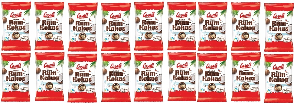 18x 100g Casali rumovo-kokosové dražé v mléčné čokoládě Karton
