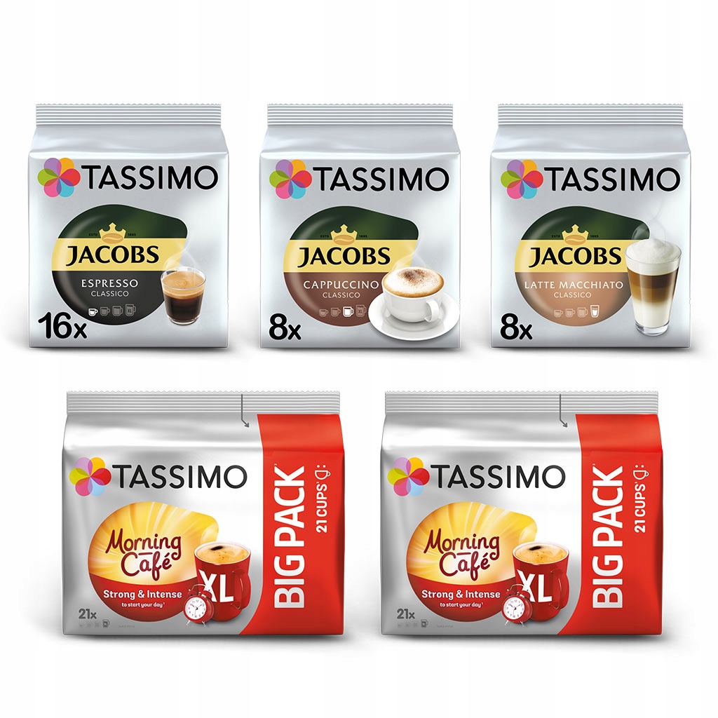 Капсулы Tassimo mix черного и белого кофе,74 шт.