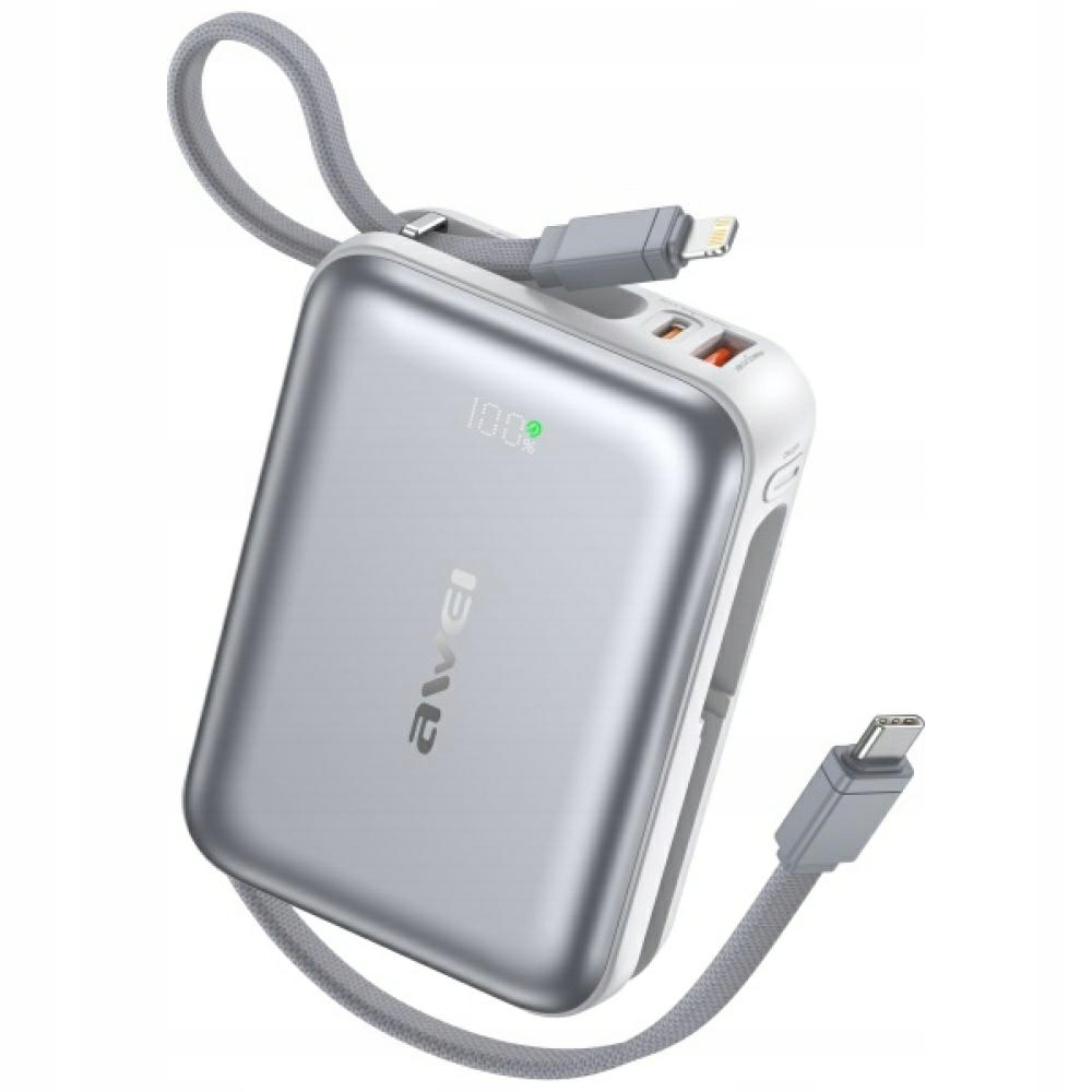 Powerbanka Awei C03 20000MAH 45W Usb-a/usb-c Kabely Pro Lightning/usb-c